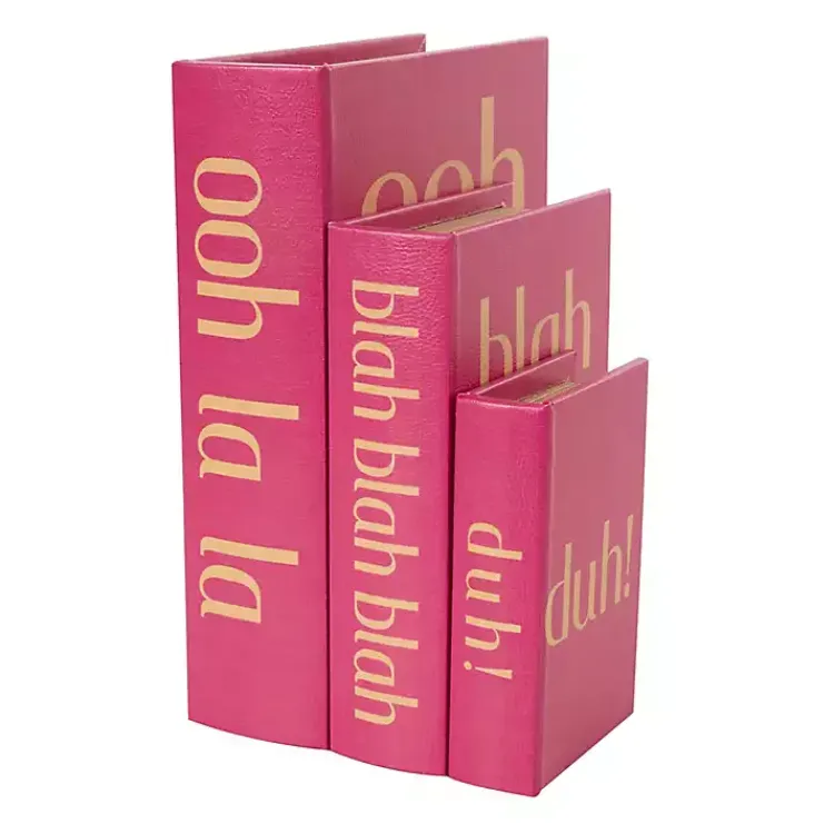 Baskets & Boxes>Kirklands Home Hot Pink Ooh La La Book Boxes, Set of 3