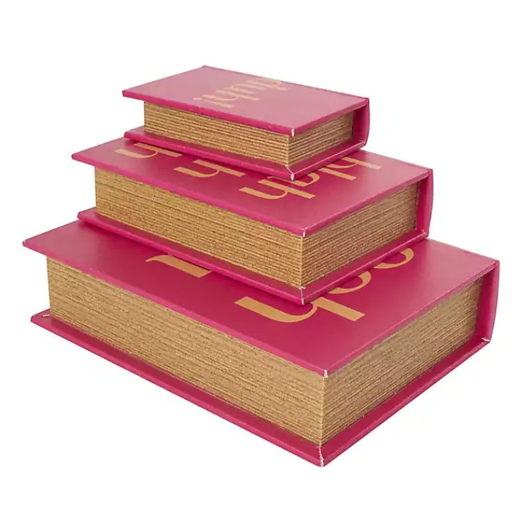 Baskets & Boxes>Kirklands Home Hot Pink Ooh La La Book Boxes, Set of 3