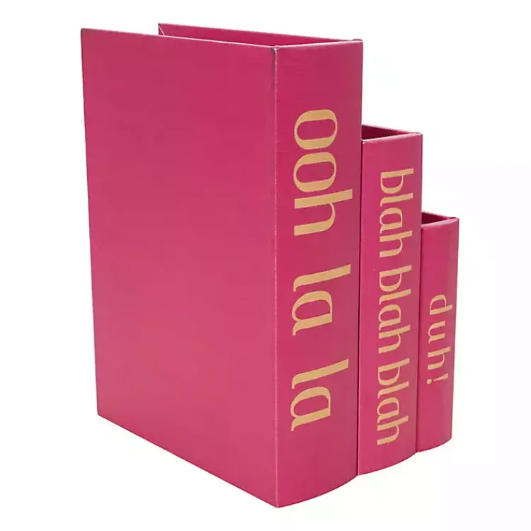 Baskets & Boxes>Kirklands Home Hot Pink Ooh La La Book Boxes, Set of 3