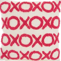 Valentines Day Decorations>Kirklands Home Hot Pink Tufted XOXO Pillow