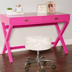 Kirklands Home Hot Wood 2-Drawer Peggy Desk Pink Clearance