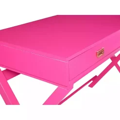 Kirklands Home Hot Wood 2-Drawer Peggy Desk Pink Clearance