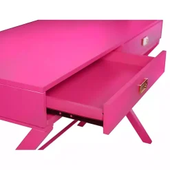 Kirklands Home Hot Wood 2-Drawer Peggy Desk Pink Clearance