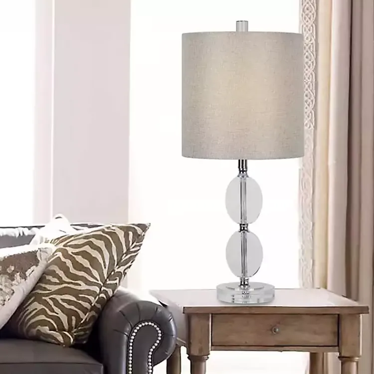 Kirklands Home Hourglass Crystal and Silver Metal Table Lamp Hot