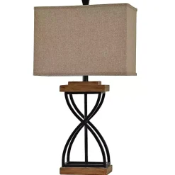 Kirklands Home Hourglass X Table Lamp Tan New