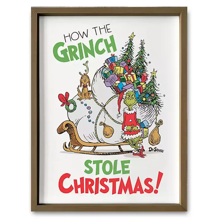Christmas Art & Wall Decor>Kirklands Home How the Grinch Stole Christmas Framed Wall Plaque White
