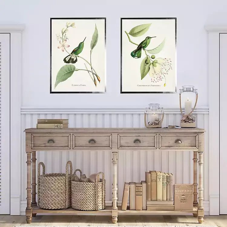 Kirklands Home Hummingbirds on Flowers 2-pc. Framed Art Print Set Sale