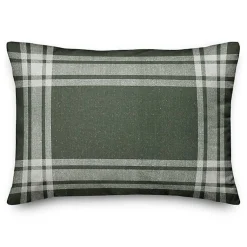 Pillows>Kirklands Home Hunter Plaid Indoor/Outdoor Lumbar Pillow Green