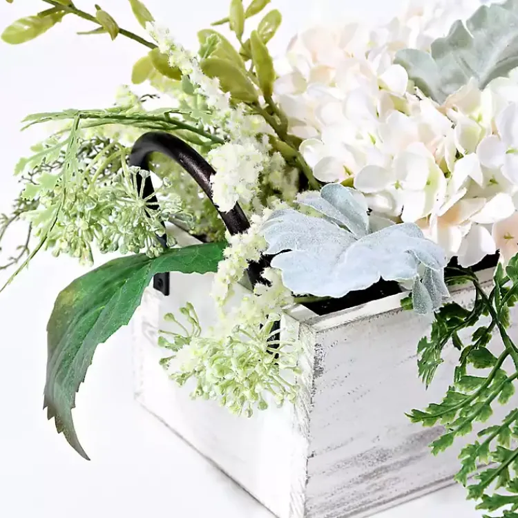 Arrangements & Greenery>Kirklands Home Hydrangea Arrangement in White Planter