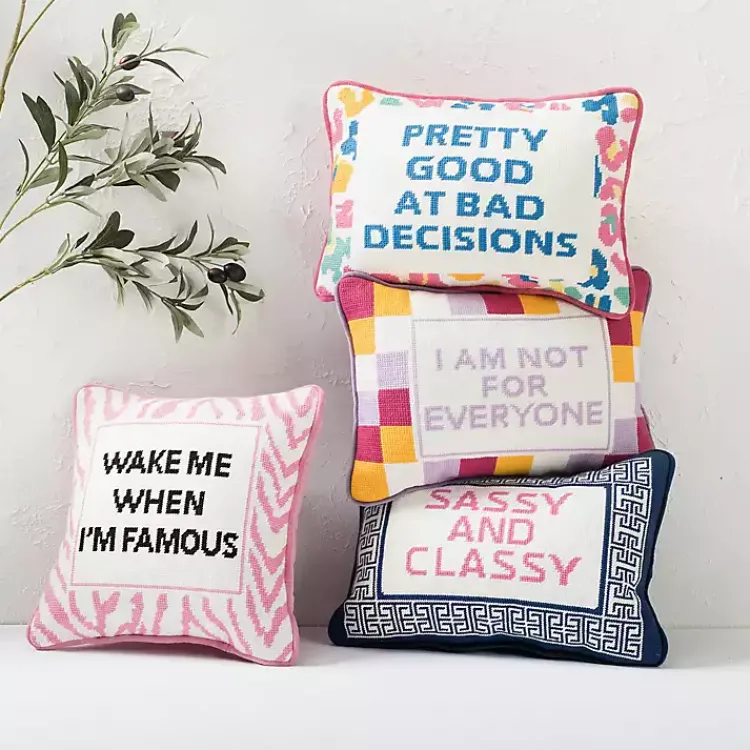 Pillows>Kirklands Home I Am Not For Everyone Needlepoint Throw Pillow