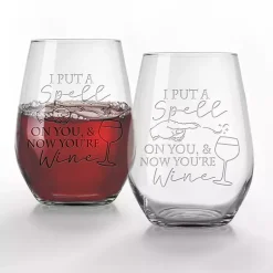 Kirklands Home I Put a Spell On You Halloween Glasses, Set of 2 Clear Best