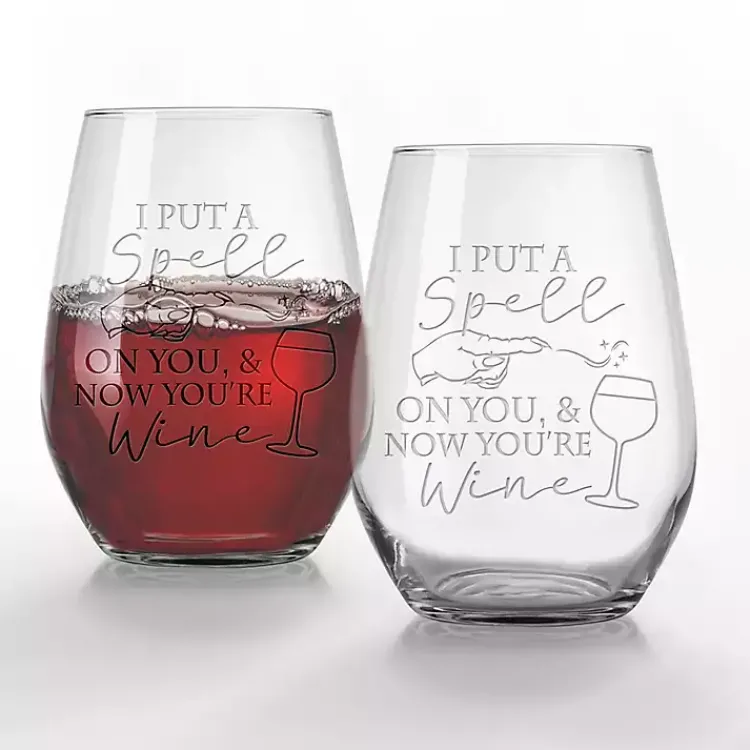Kirklands Home I Put a Spell On You Halloween Glasses, Set of 2 Clear Best
