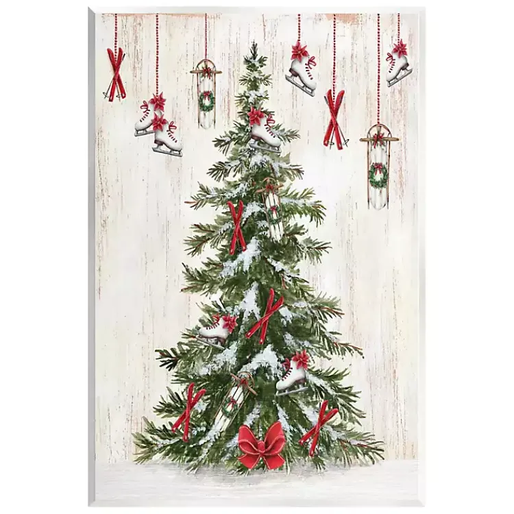 Christmas Art & Wall Decor>Kirklands Home Ice Skates & Sleds Christmas Tree Wall Plaque