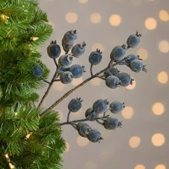 Christmas Tree Decorations>Kirklands Home Iced Berry Pick Blue