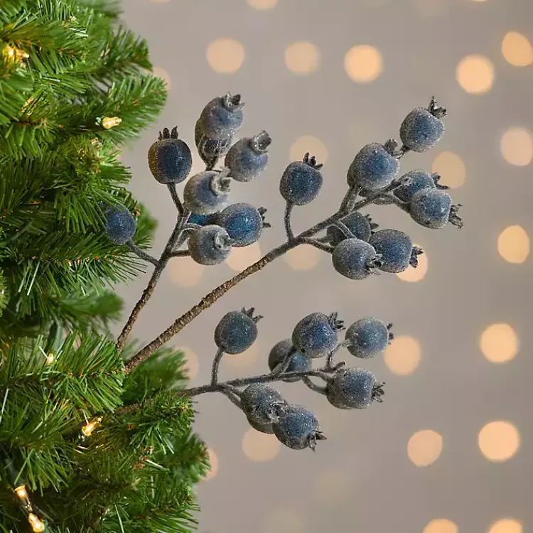 Christmas Tree Decorations>Kirklands Home Iced Berry Pick Blue