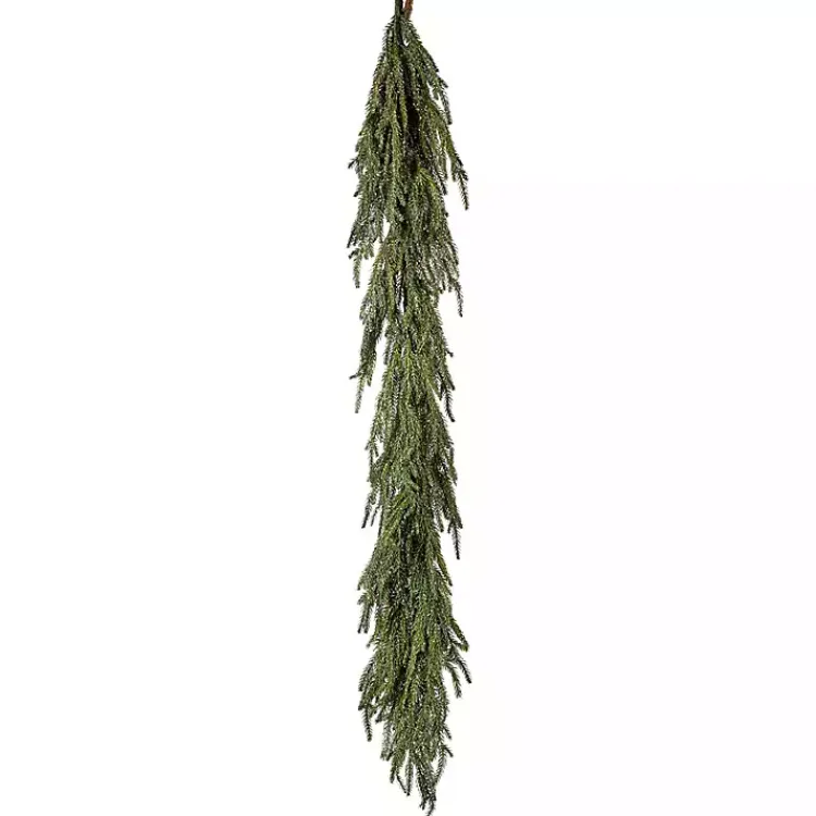 Christmas Arrangements & Garland>Kirklands Home Iced Garden Norfolk Pine Garland Green