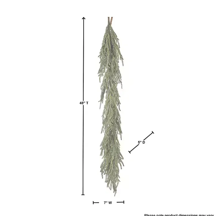 Christmas Arrangements & Garland>Kirklands Home Iced Garden Norfolk Pine Garland Green