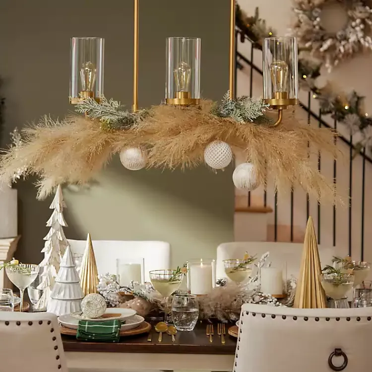Christmas Arrangements & Garland>Kirklands Home Iced Natural Pampas Grass Stem Tan