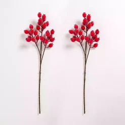 Stems & Bouquets>Kirklands Home Iced Berry Stems, Set of 2 Red