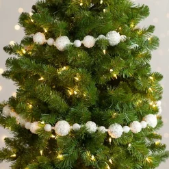 Christmas Tree Decorations>Kirklands Home Iced Orb Beaded Garland White