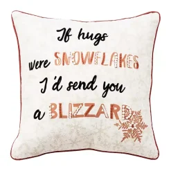 Christmas Pillows>Kirklands Home If Hugs were Snowflakes Christmas Throw Pillow White