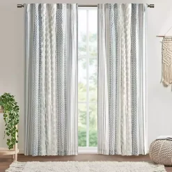 Kirklands Home Imani Chenille Stripe Curtain Panel, 84 in. Blue Sale