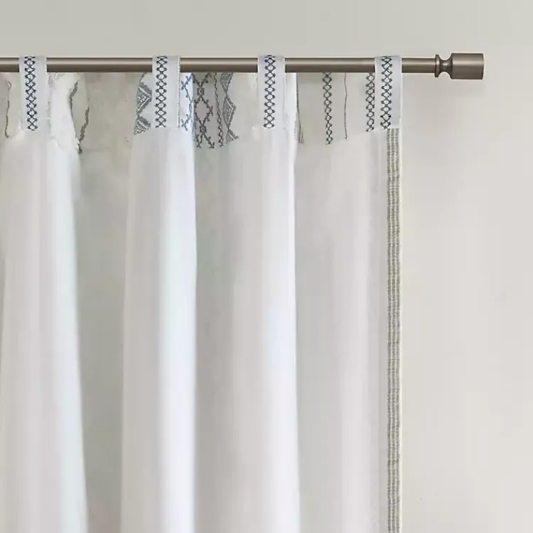 Kirklands Home Imani Chenille Stripe Curtain Panel, 84 in. Blue Sale