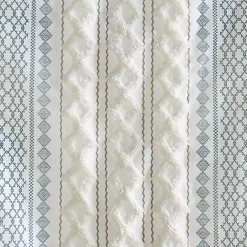 Kirklands Home Imani Chenille Stripe Curtain Panel, 95 in. Blue Sale