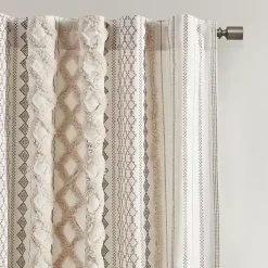 Kirklands Home Imani Cream Chenille Stripe Curtain Panel, 84 in. Ivory Online
