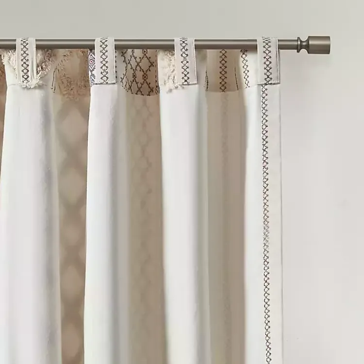 Kirklands Home Imani Cream Chenille Stripe Curtain Panel, 84 in. Ivory Online