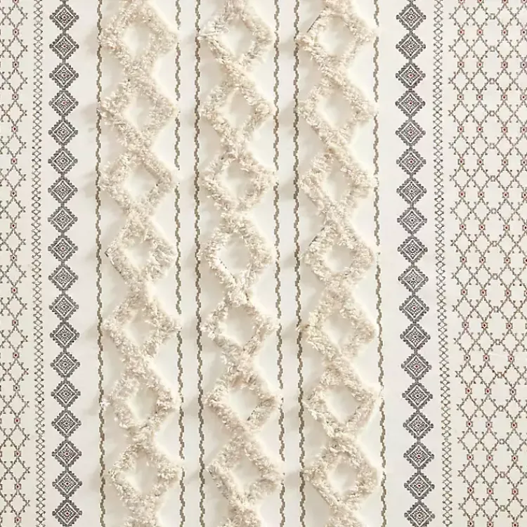 Kirklands Home Imani Cream Chenille Stripe Curtain Panel, 84 in. Ivory Online