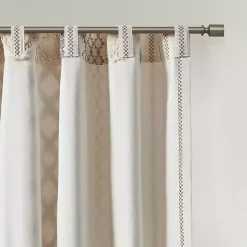 Kirklands Home Imani Cream Chenille Stripe Curtain Panel, 95 in. Ivory Hot
