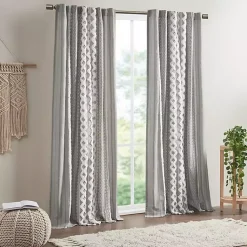 Kirklands Home Imani Chenille Stripe Curtain Panel, 84 in. Gray Sale