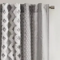 Kirklands Home Imani Chenille Stripe Curtain Panel, 84 in. Gray Sale