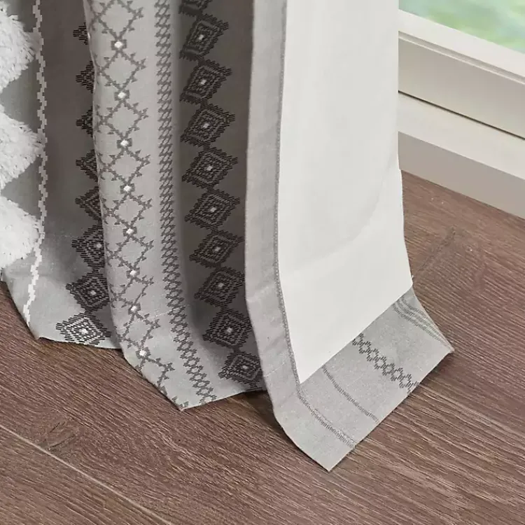 Kirklands Home Imani Chenille Stripe Curtain Panel, 84 in. Gray Sale
