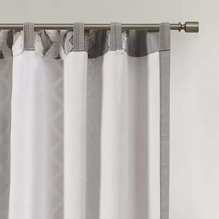 Kirklands Home Imani Chenille Stripe Curtain Panel, 95 in. Gray Hot