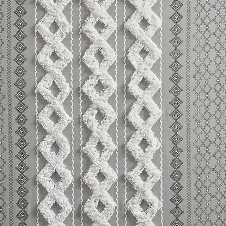 Kirklands Home Imani Chenille Stripe Curtain Panel, 95 in. Gray Hot