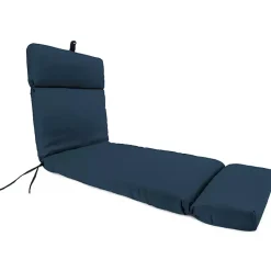 Kirklands Home Indigo Canvas French Edge Outdoor Chaise Cushion Blue Clearance
