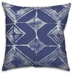 Kirklands Home Indigo Diamonds Outdoor Throw Pillow Blue Discount