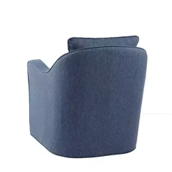 Kirklands Home Indigo Swivel Upholstered Wide Seat Accent Chair Blue Sale