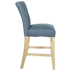 Kirklands Home Indigo Tufted Nailhead Counter Stools, Set of 2 Blue Clearance