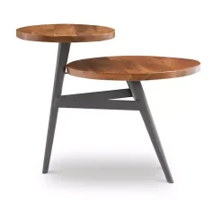 Kirklands Home Industrial Two-Tiered Gunmetal Accent Table Brown Outlet