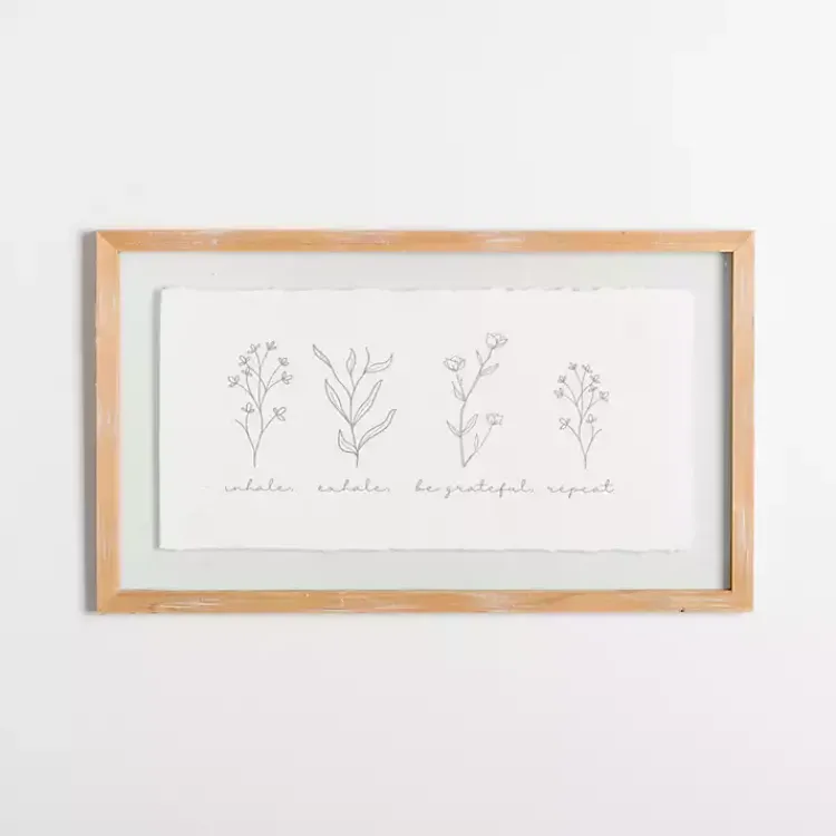 Kirklands Home Inhale Exhale Floral Wall Plaque White Best