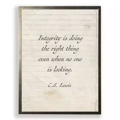 Kirklands Home Integrity is Doing the Right Thing Wall Plaque White Hot