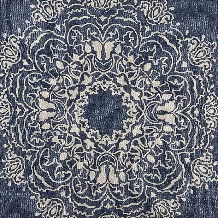 Pillows>Kirklands Home Intricate Medallion Navy and Cream Pillow