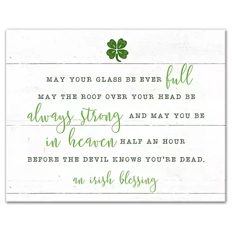 St Patricks Day Decorations>Kirklands Home Irish Blessing Canvas Art Print