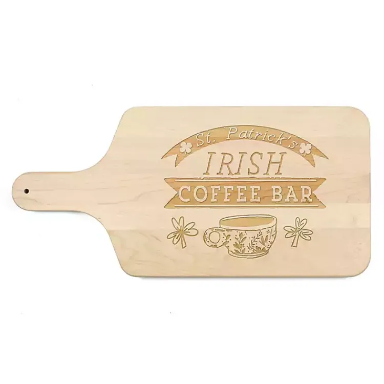 St Patricks Day Decorations>Kirklands Home Irish Coffee Bar Maple Cutting Board Tan
