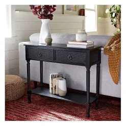 Kirklands Home Irma Textured Drawers Console Table Black Sale