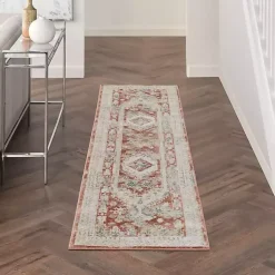 Kirklands Home Irsia Rust Traditional Serged Runner, 2x8 Online