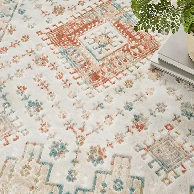 Kirklands Home Irsia White Traditional Area Rug, 5x7 New